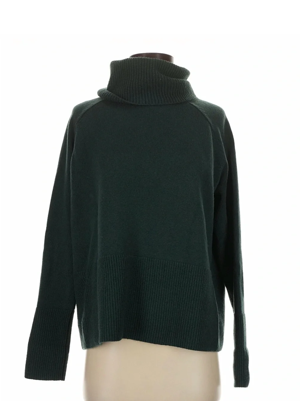 Athleta Dark Green Merino-Cashmere Turtleneck Sweater